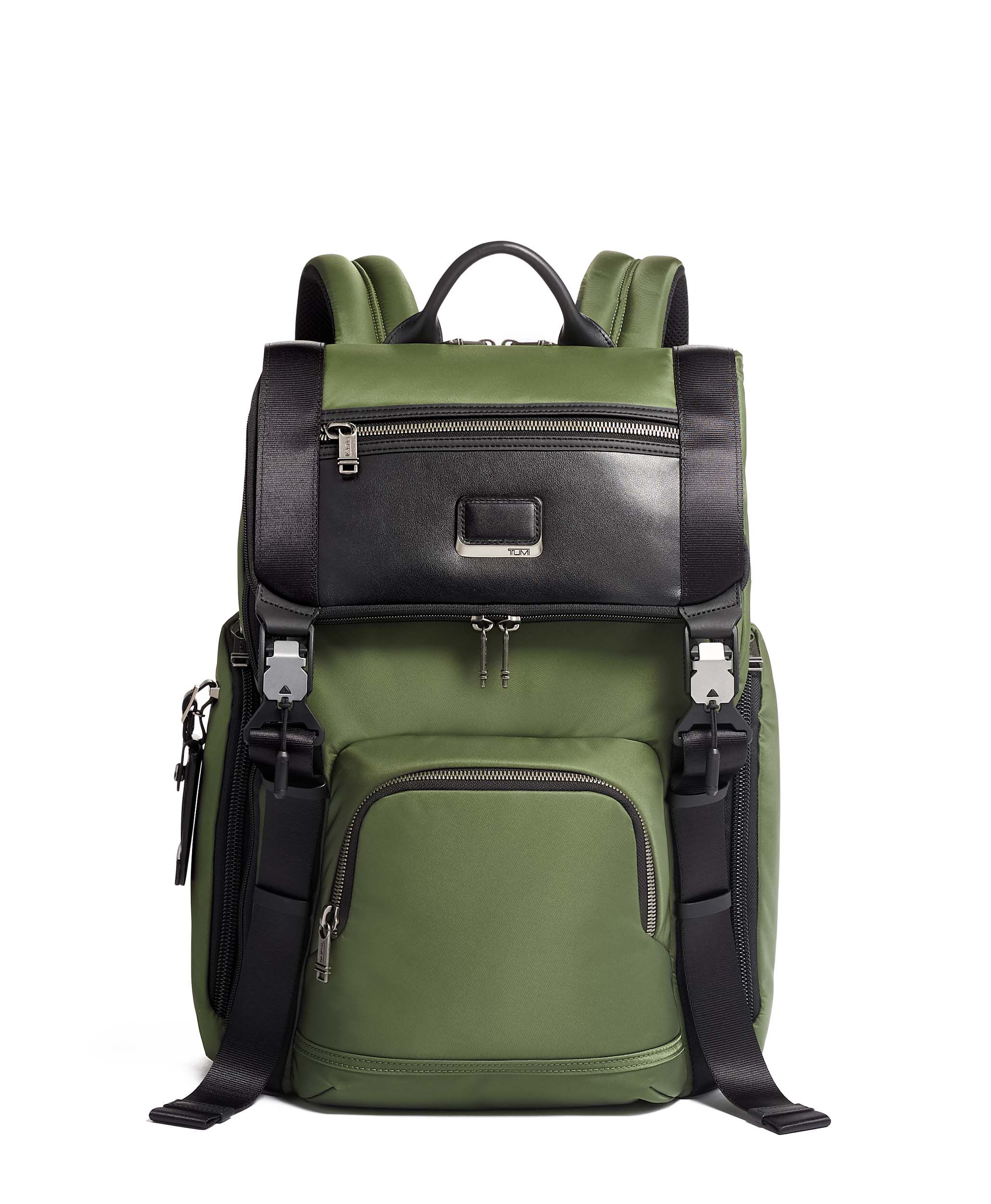 tumi olive green backpack